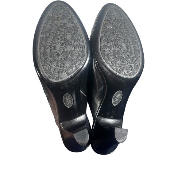 Sofft Black Leather Slip-On Heeled Mules Size 10 Comfort - Picture 4 of 11